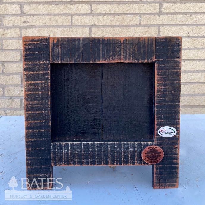 Pot 10&quot; Black Rustic Square Cedar Planter - Locally Made