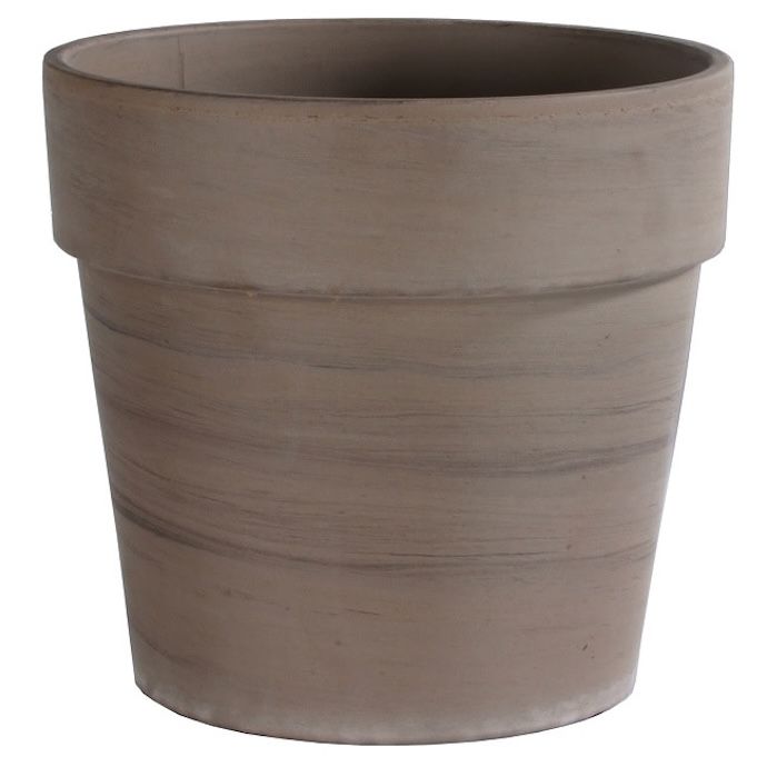Pot Calima 8.5&quot; Dark Basalt / Terracotta