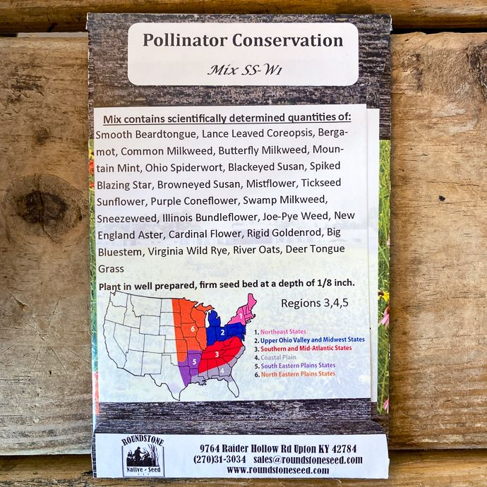 Seed Southern Pollinator Conservation Mix for Wet SS-W1 - Roundstone Native (TN)