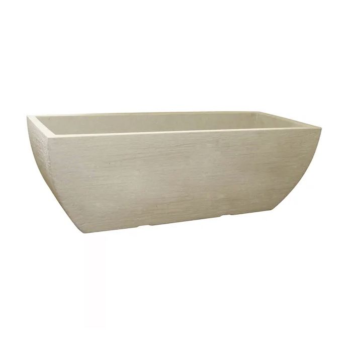 Pot  Square Modern Window Box 30.75x9.75 Sandstone Lt Wt Japi