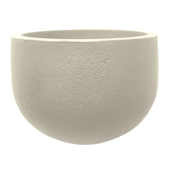 Pot  Modern Round Rustic Planter Med 17.75x13.75 Sandstone Lt Wt Japi