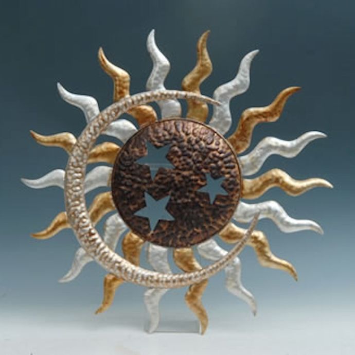 Wall Plaque/Decor Sun Star Asst 24.75&quot; Metal