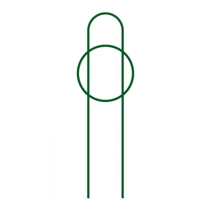Pot Trellis Deco Hoop &amp; Circle Sml  5.5x24 Green