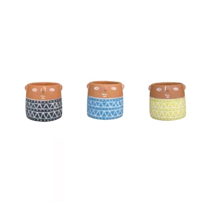 Pot Little Fella Planter 4x4 Asst Painted Cement