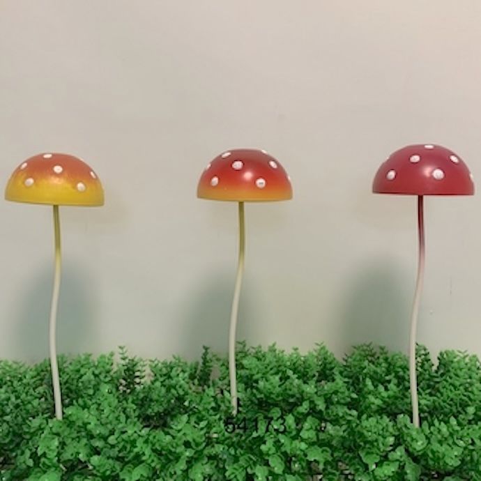 Plant Pick / Garden Stake Toadstool/Mushroom Asst Metal 20H