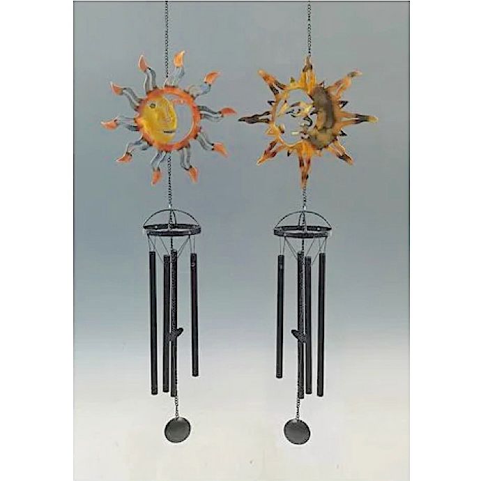 Wind Chime Sun Face 31H Asst Metal