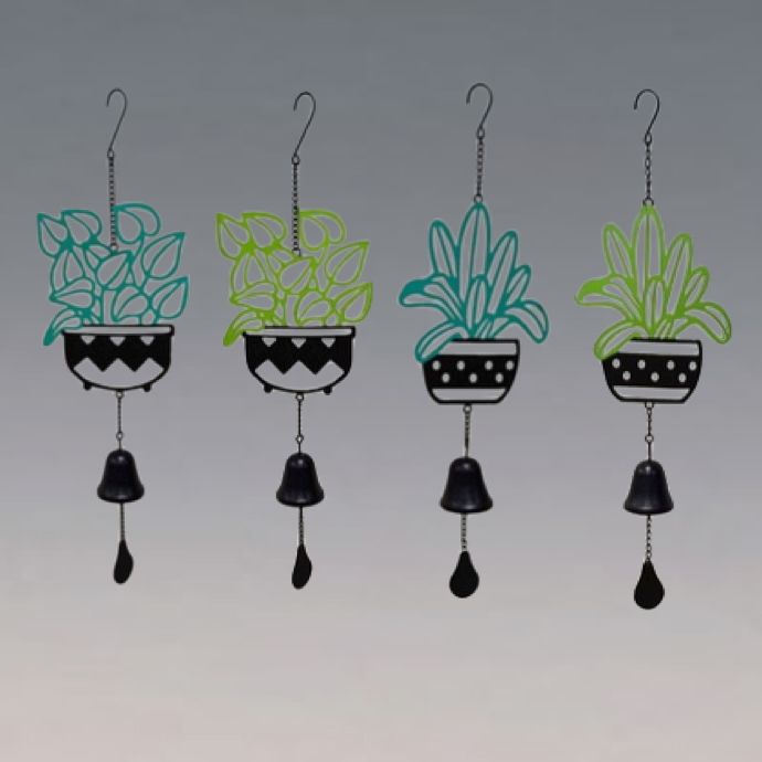 Wind Chime / Bell Plant Asst 24H Metal
