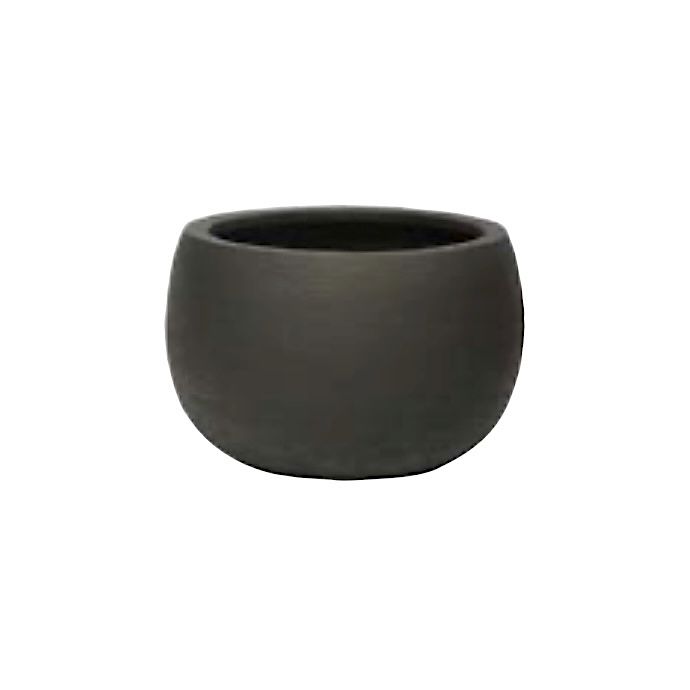 Pot Sandstone Low Bowl Planter Lrg 21.8x13.8 Black Fiberglass