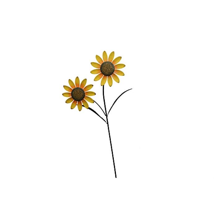 Garden Stake Dual/Double Sunflower 19x48H Metal