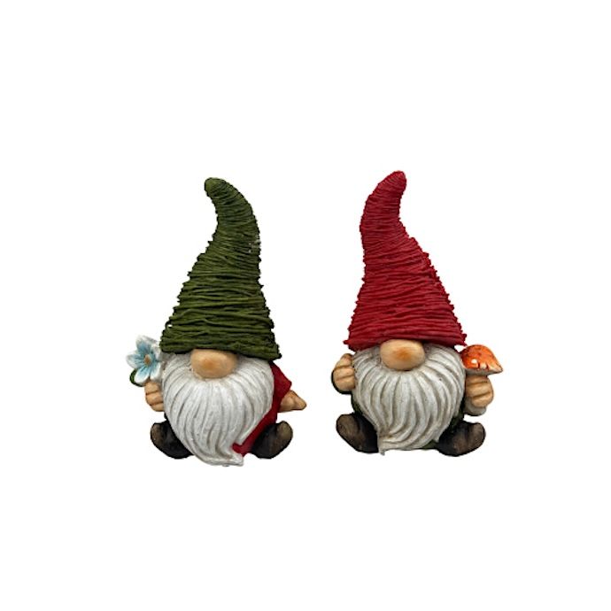 Statuary / Figurine Garden Gnome Asst 3.75x6.5H Resin
