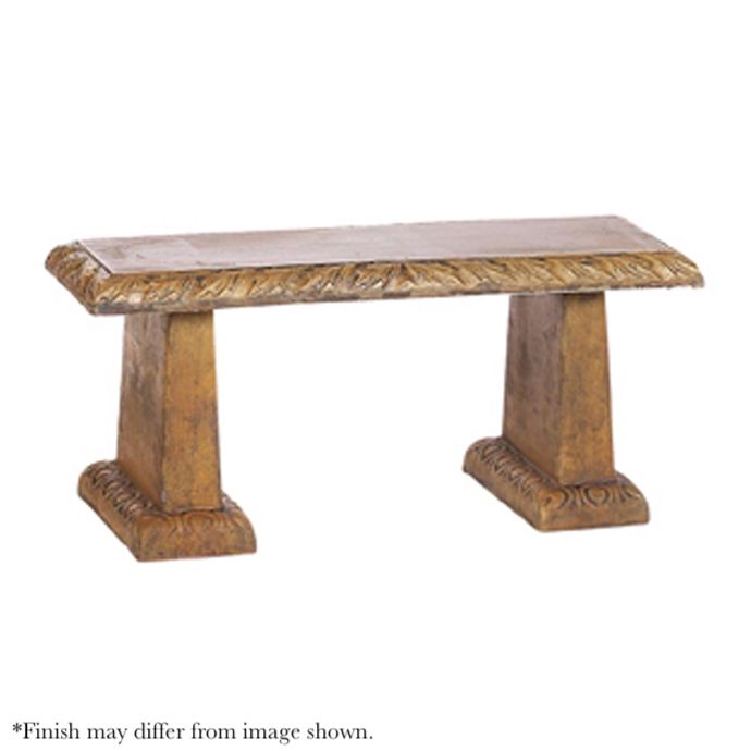 Bench Straight Oak Leaf 36x12x16H