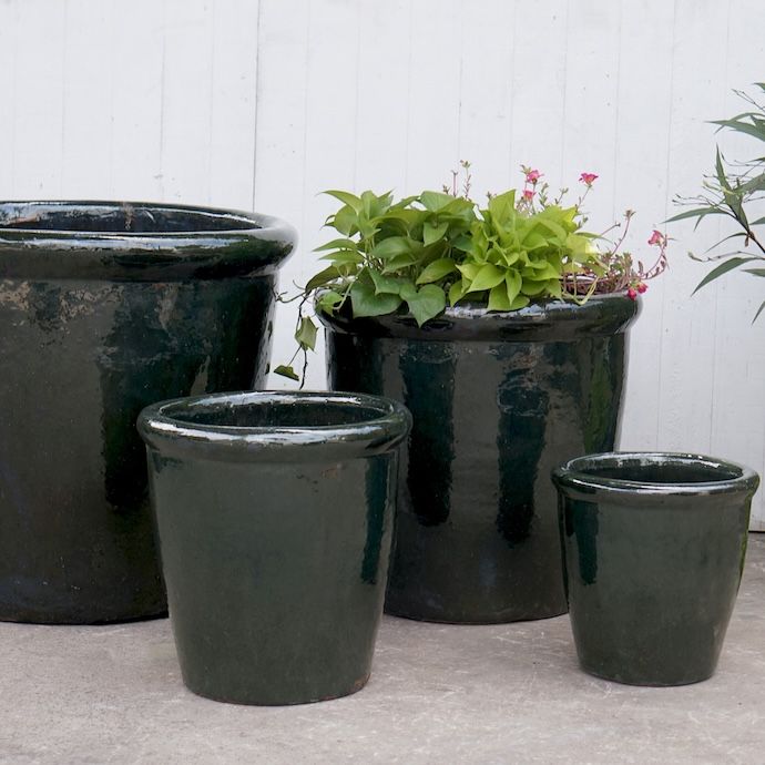 Pot Claudia Rolled Rim Lrg 20x19  Asst