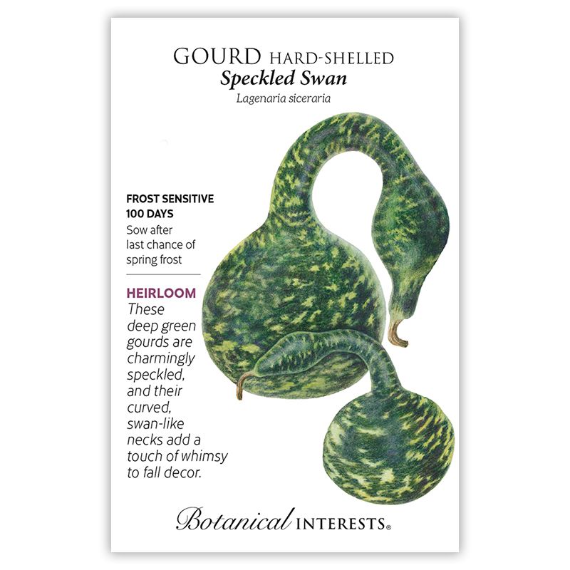 Seed Flwr Gourd Speckled Swan Heirloom - Lagenaria siceraia