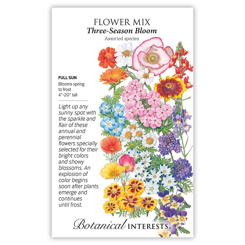 Seed Flower Mix Three-Season Bloom/Fabulous Fireworks - Assorted species - Lrg Pkt