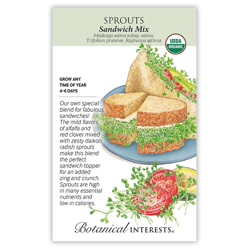 Seed Veg Sprouts Sandwich Mix Organic - Assorted species - Lrg Pkt