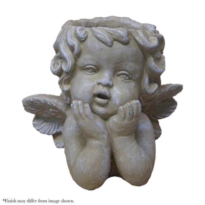 Pot Cherub Face Planter 9x6x10H