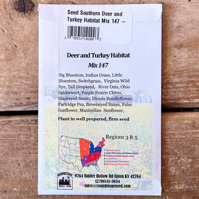 Seed Southern Deer and Turkey Habitat Mix 147 - Roundstone Native (TN)