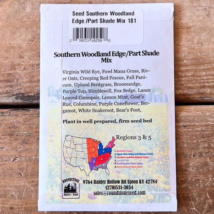 Seed Southern Woodland Edge/ Part Shade Mix 181 - Roundstone Native (TN)
