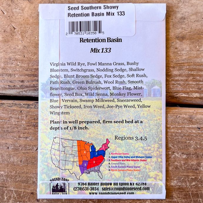 Seed Southern Showy Retention Basin Mix 133 - Roundstone Native (TN)