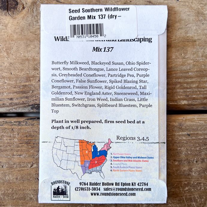 Seed Wildflower Garden &amp; Landscaping Mix 137 (dry-med) - Roundstone Native (TN)