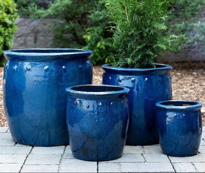 Pot Village Planter w/Dots Med 15x15 Asst