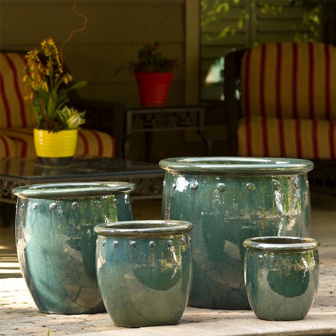 Pot Village Planter w/Dots Med 15x15 Asst