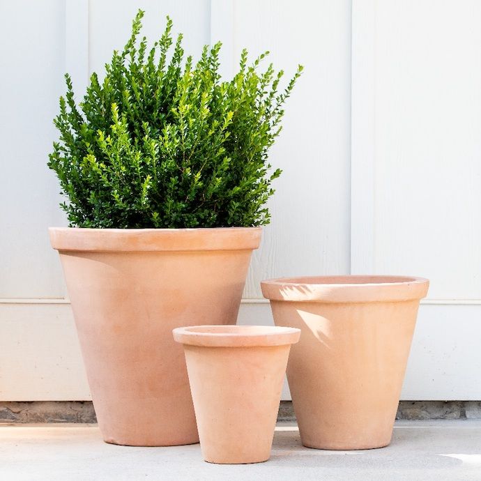 Pot Peraso Taper w/Rim Lrg 22x22 Antq or Wash Terracotta