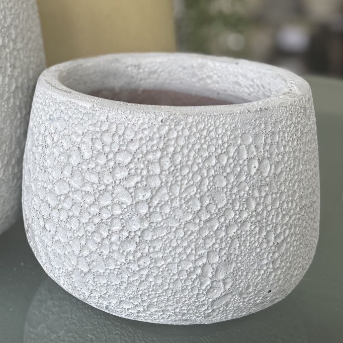 Pot Oscar Round Lrg 10x7 Atlantis White