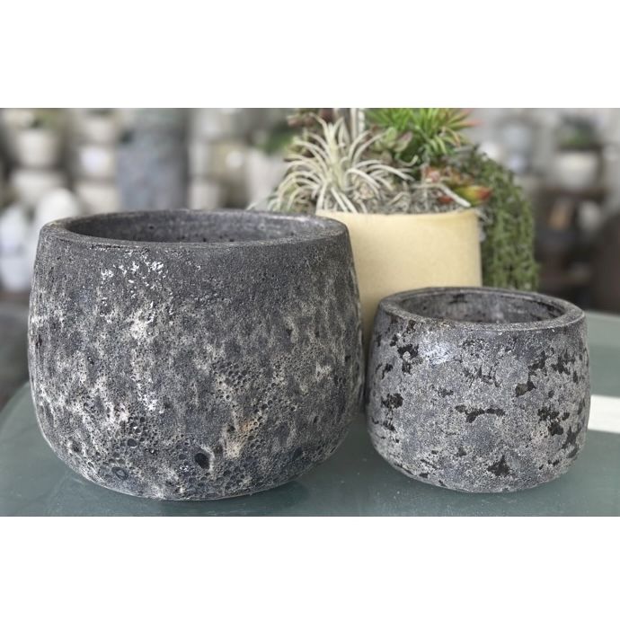 Pot Oscar Round Lrg 10x7 Atlantis Gray