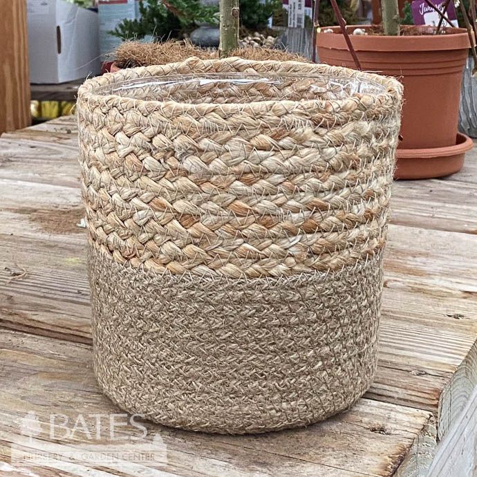Pot Jute Rope 2-Tone Potcover Sml 5.5x5.5 Natural &amp; Ivory