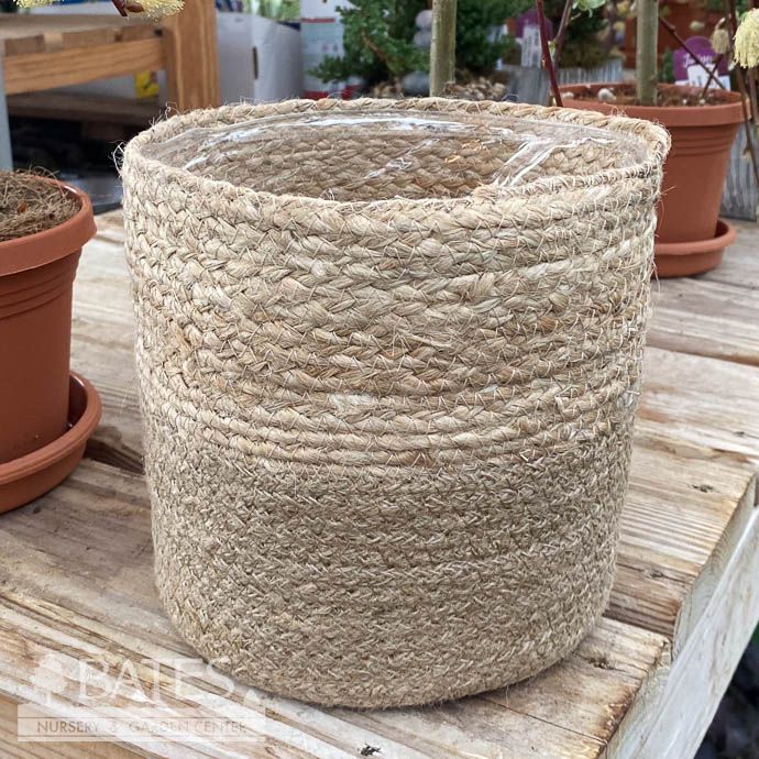 Pot Jute Rope 2-Tone Potcover Lrg 7x7 Natural &amp; Ivory