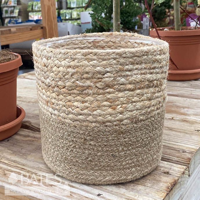 Pot Jute Rope 2-Tone Potcover Med 6x6 Natural &amp; Ivory