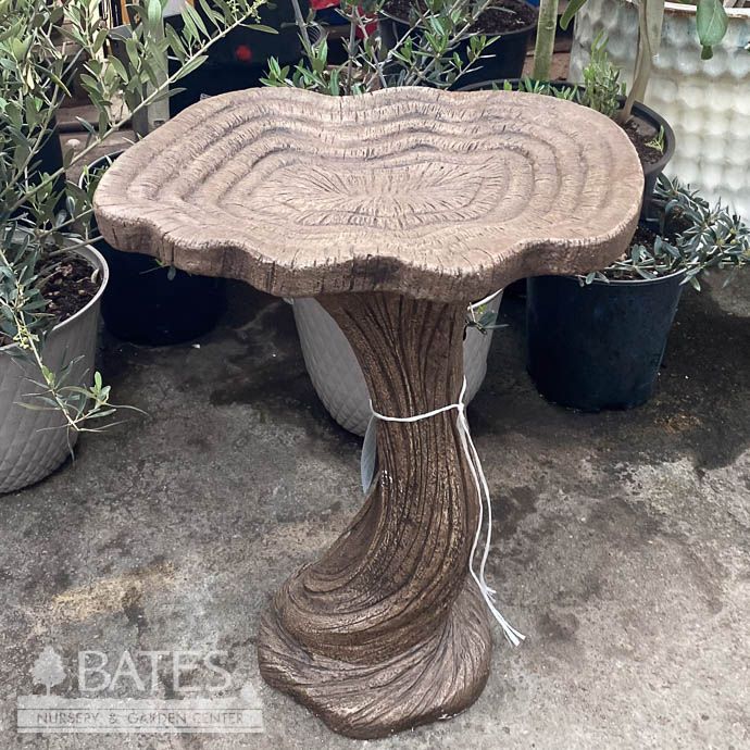 Birdbath One Piece Driftwood 22hx15w