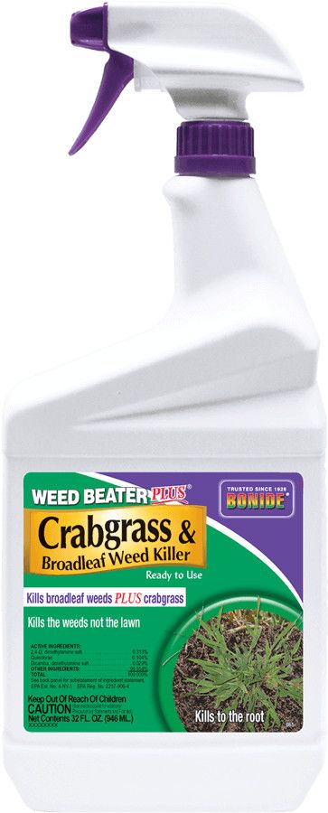 Weed Beater Plus + Crabgrass Weed Killer 1Qt RTU Herbicide Bonide