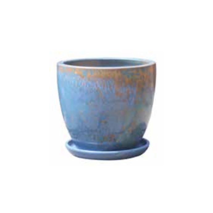 Pot Calliope Egg w/Saucer Med 11.5x11 Asst