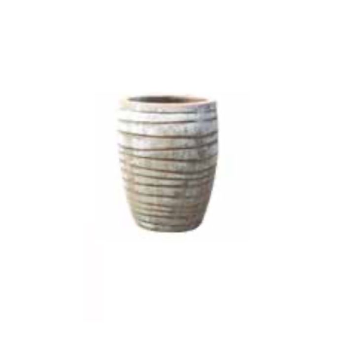 Pot Makeo Tall Uneven Rings Rustic Sml 11.5x16 Washed Carob