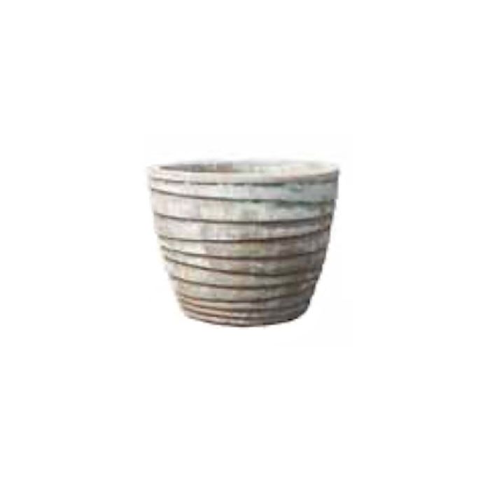 Pot Nevis Uneven Rings Rustic Lrg 20.5x17.75 Washed Carob