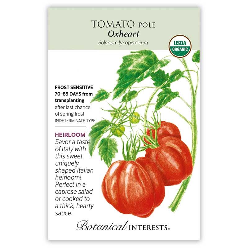 Seed Veg Tomato Pole Oxheart Organic Heirloom - Solanum lycopersicum