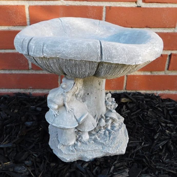 Birdbath Mushroom Birdbath Med 12H