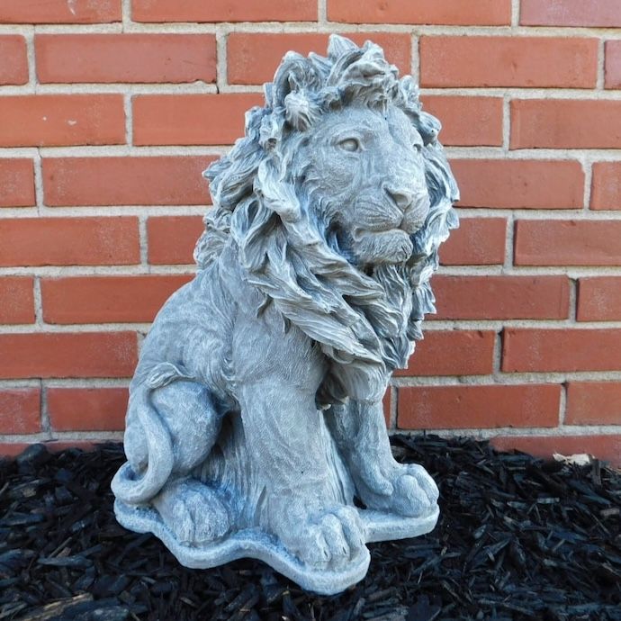 Statuary Lion Sitting Lrg 17H
