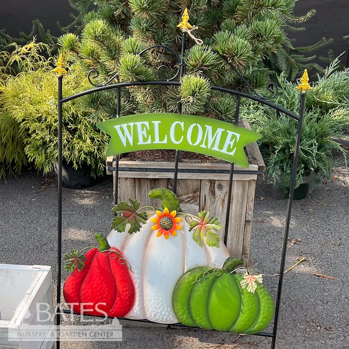 Fall Garden Fence Welcome Fence w/Pumpkins 42x26 Metal