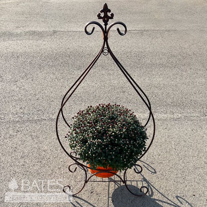 Plant Hanger / Stand w/Fleur de Lis  Bronze 42x21 Metal