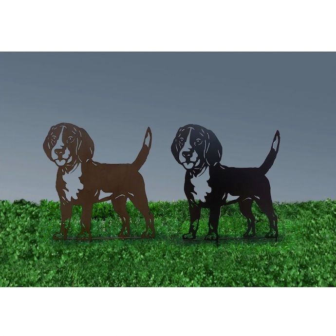 Garden Stake Beagle Silhouette Asst Metal 15H