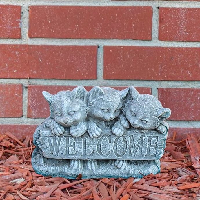 Statuary Welcome Kittens/Cats 13L