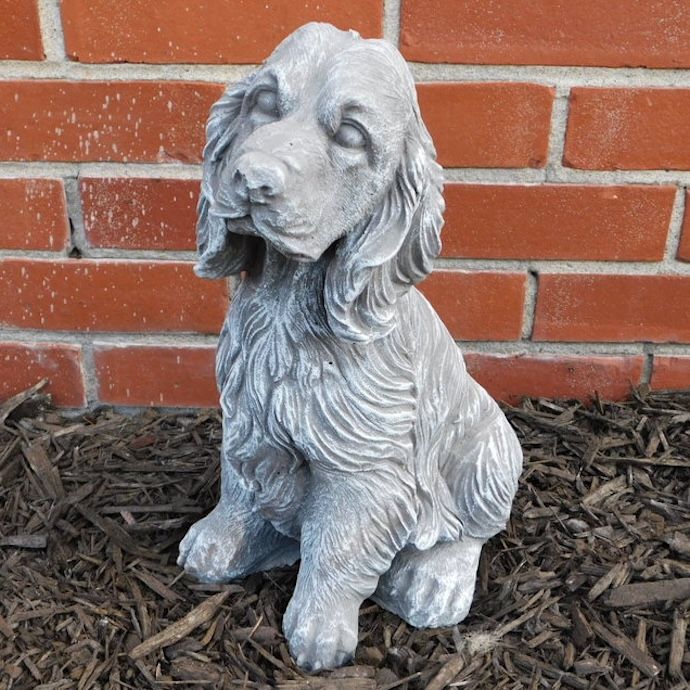 Statuary Setter Dog Sitting 14H