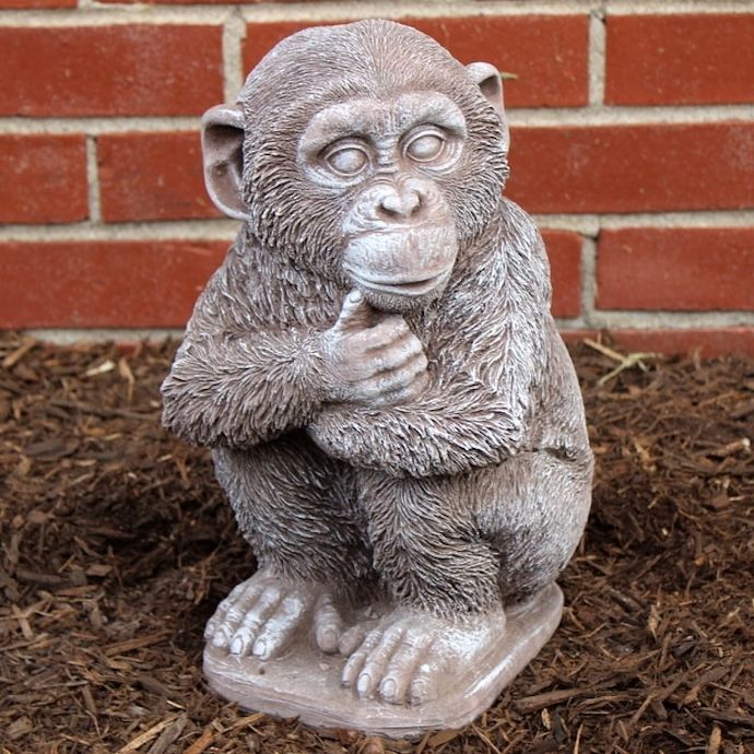 Statuary Monkey Sitting 13H