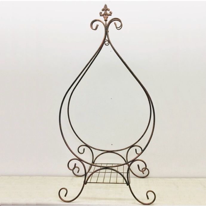 Plant Hanger / Stand w/Fleur de Lis  Bronze 42x21 Metal