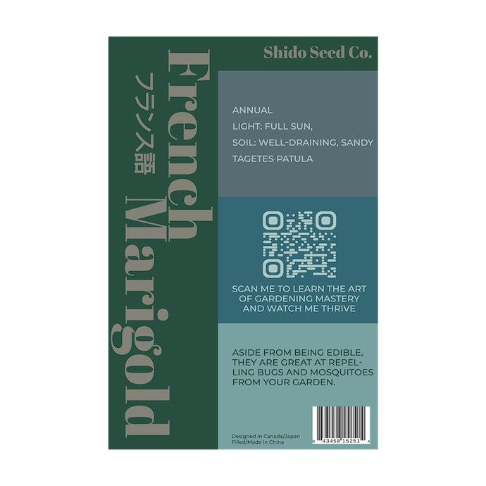 Seed Flwr French Marigold Flower /Tagetes patula - Shido