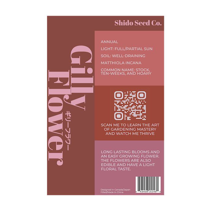 Seed Flwr Gilly Flower /Stock /Matthiola incana - Shido