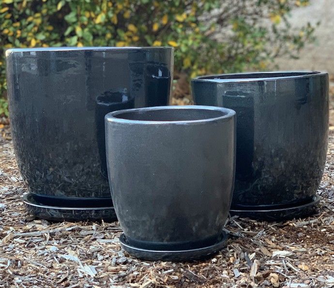 Pot Short Egg w/att Saucer Lrg 13x13 Asst